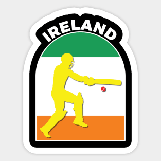 Ireland Cricket Batsman Ireland Flag Sticker